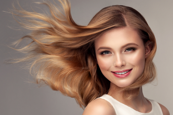 woman with wavy hair