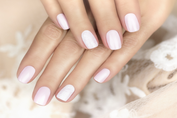 closeup of manicured nails